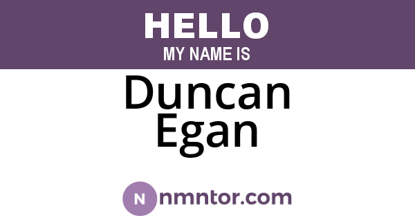 Duncan Egan