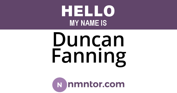 Duncan Fanning