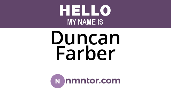 Duncan Farber