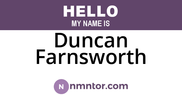 Duncan Farnsworth
