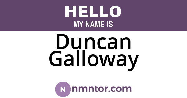 Duncan Galloway