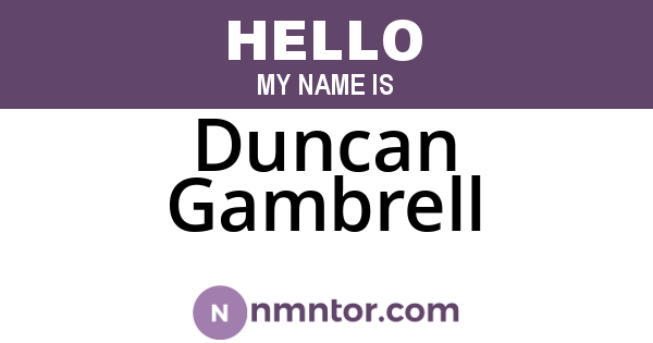 Duncan Gambrell