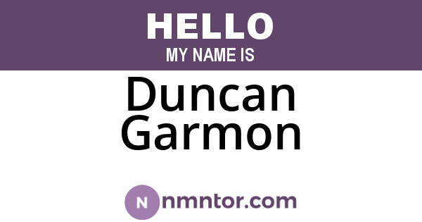 Duncan Garmon