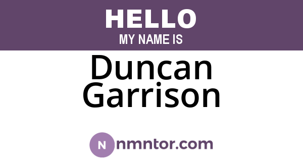 Duncan Garrison