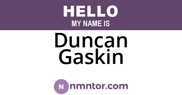 Duncan Gaskin