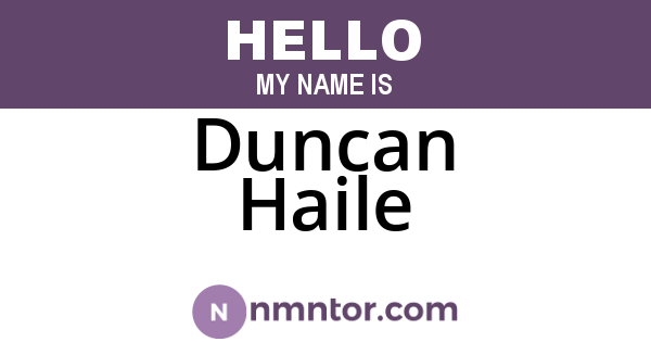 Duncan Haile