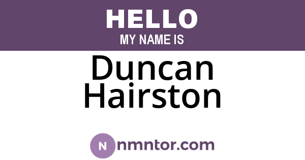 Duncan Hairston