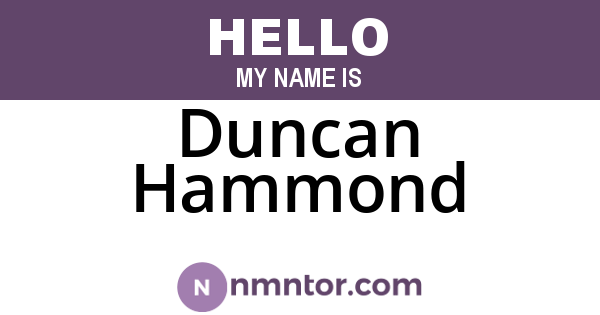 Duncan Hammond