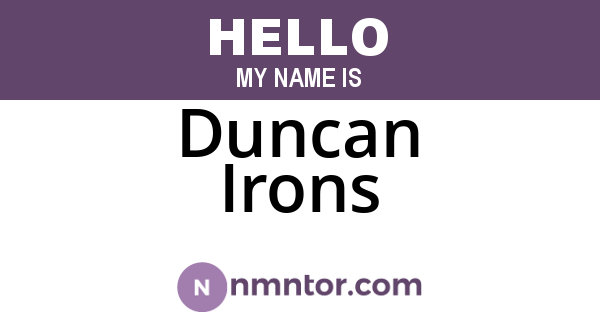 Duncan Irons