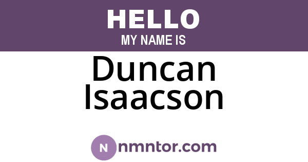 Duncan Isaacson
