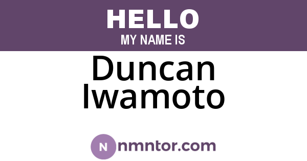 Duncan Iwamoto