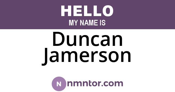 Duncan Jamerson