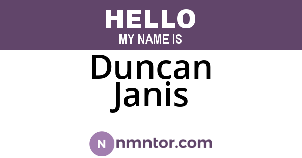 Duncan Janis