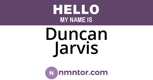 Duncan Jarvis