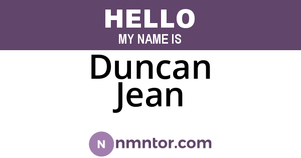 Duncan Jean