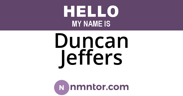 Duncan Jeffers