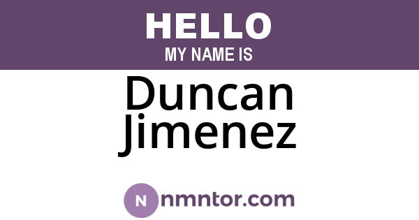 Duncan Jimenez