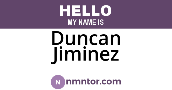 Duncan Jiminez