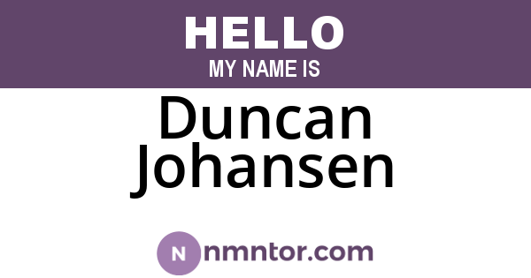 Duncan Johansen
