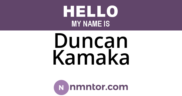 Duncan Kamaka