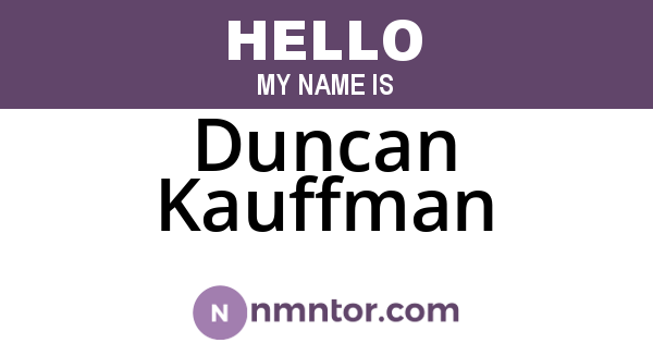 Duncan Kauffman