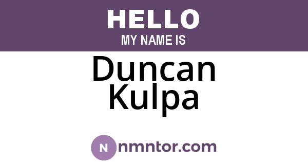 Duncan Kulpa