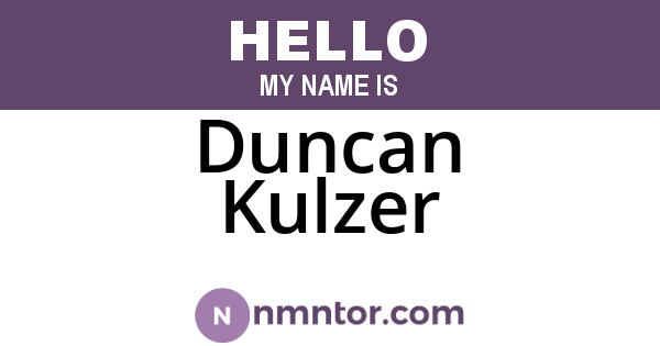 Duncan Kulzer