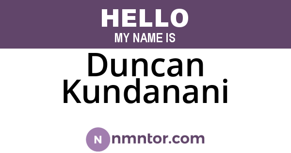 Duncan Kundanani