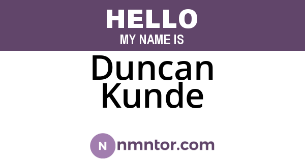 Duncan Kunde