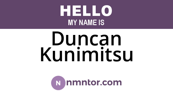 Duncan Kunimitsu