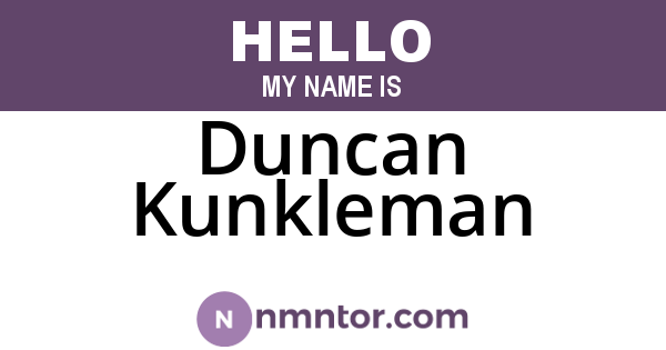 Duncan Kunkleman