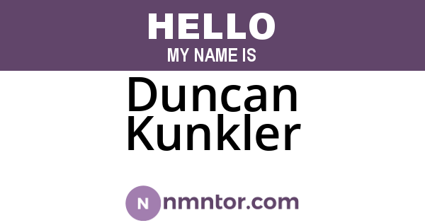 Duncan Kunkler