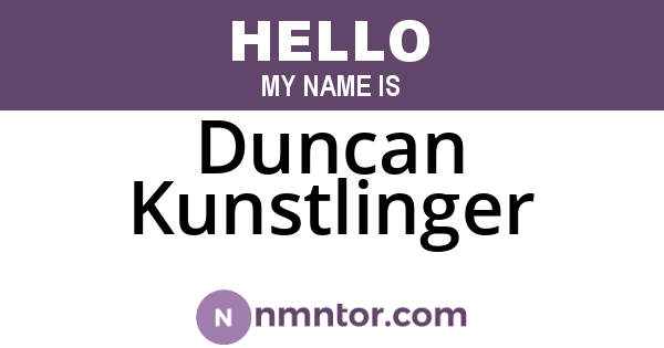Duncan Kunstlinger
