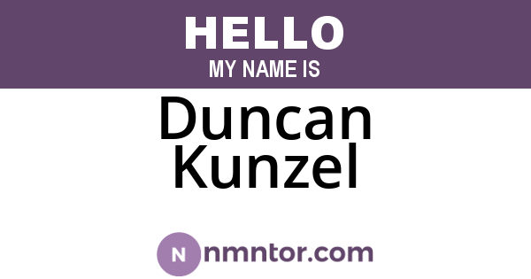 Duncan Kunzel