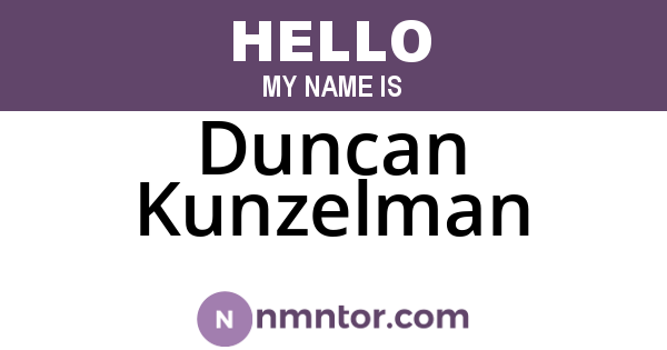 Duncan Kunzelman