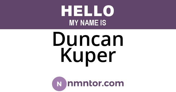 Duncan Kuper