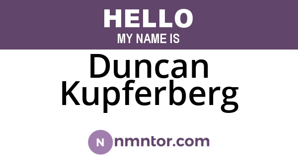 Duncan Kupferberg