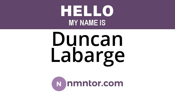 Duncan Labarge