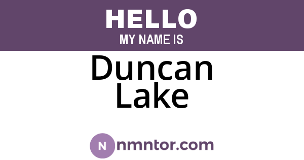 Duncan Lake