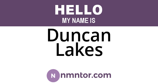 Duncan Lakes