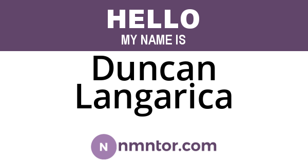 Duncan Langarica