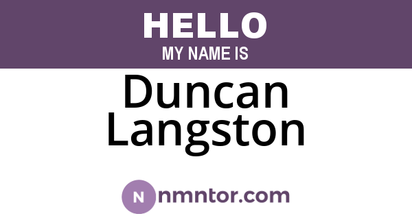 Duncan Langston