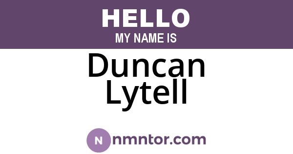 Duncan Lytell