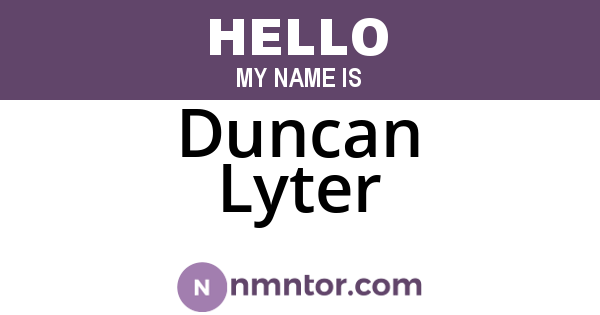 Duncan Lyter