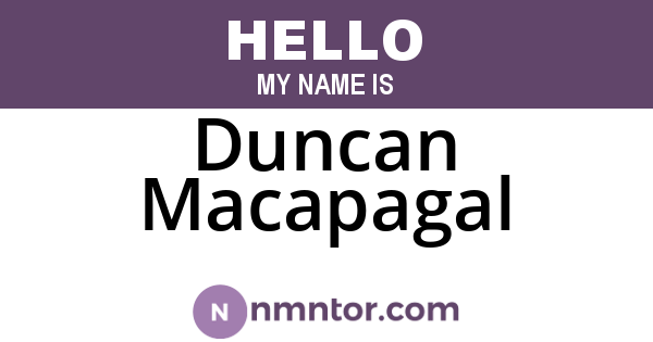 Duncan Macapagal