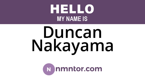 Duncan Nakayama