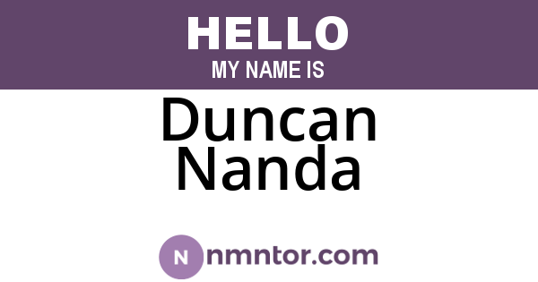 Duncan Nanda