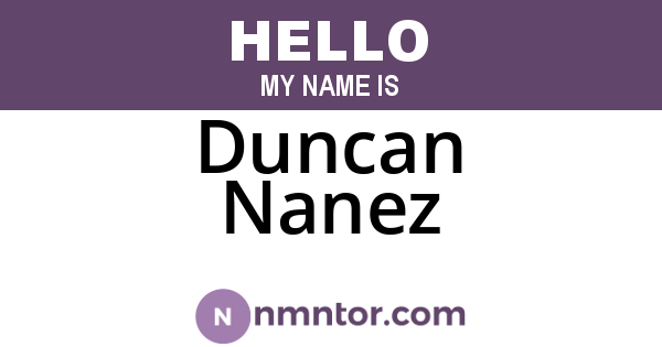 Duncan Nanez