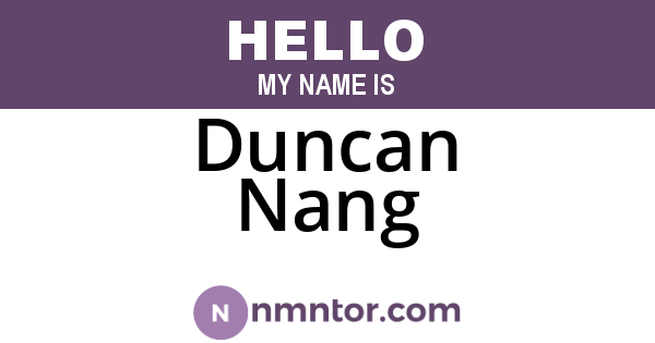 Duncan Nang