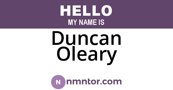Duncan Oleary